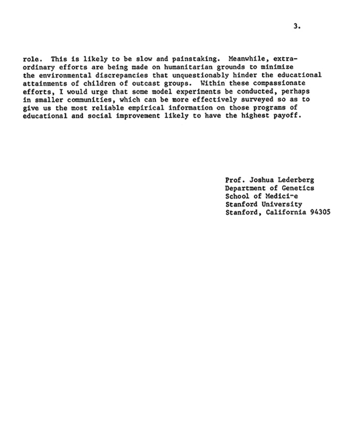 NLM pirated bbaoip JL on Shockley's Accusation of Lysenkoism 8-21-69 p3